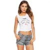 Women's Tanks Summer 2022 Hello Baby Girl Letter Print Tank Tops Women Sexy Party Top Sleeveless Slim Short Crop Cropped Feminino