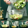 Bols 4.45ml Grande Capacité Bol En Verre Soupe De Nouilles 27cm Mélange De Salade Batteur À Oeufs Conteneur De Stockage Cuisine Micro-Ondable