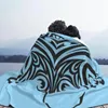 Blankets Tribal Tattoo Polynesian Stingray Design Fleece Lightweight Throw Blanket Sofa For Home Bedroom Outdoor