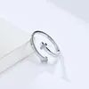 Anneaux de mariage Design croix d'ouverture pour femme minimaliste en acier inoxydable, bijoux cadeau