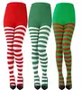 Women Socks 2022 Christmas Multicolor Stripe Print Pantyhose For Slim Full Length Stockings Girls Halloween Cosplay Leggings