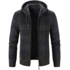 Herentruien 2023 Spring herfst Zip Cardigan herenkap met plaid gedrukte lange mouw trui winter pluche grote casual jas