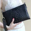 Kopplingar Kvinnor Fashion Pures Crocodile Gran Leather Cross Body Bag With Tassel 28x18cm Storlek Hela p￥ en UP217O