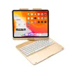 360 Rotation Keyboard Case Wireless Bluetooth 7 Colors LED Backlit Touchpad Flip Stand Cover with Pencil Holder for iPad Pro 12.9