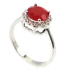 Bagues de cluster 11x11mm Belle coupe fine ronde véritable rubis rouge pour les filles brillant zircon usage quotidien argent en gros goutte