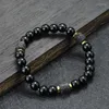 Strand Antique Handmade 8mm Natural Stone Beads Bracelet Charms Lava Tiger Eye Braclet Pour Hommes Yoga Méditation Bijoux Accessoires