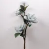 Fleurs Décoratives 99CM 3D Réaliste Magnolia Branche Soie 3 Tête Artificielle Faux Fleur Pour Mariage Décorer Décoration De La Maison Partie Accessoire