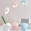 Table Lamps Cute Elephant LED Desk Lamp USB Rechargeable Study Reading Light Touch Control Dimming Night For Kids Bedside Office