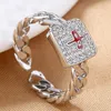 حلقات الكتلة S925 Sterling Silver Ring شخصية Mahjong Zircon Open for Women Fashion Complicing Party Jewelry المجوهرات