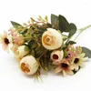 Decorative Flowers 6 Bouquet Artificial Flower Daisy Tea Bud Fake Christmas Home Wedding Pography Soft Decoration Diy Vase For