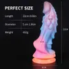 Artículos de belleza Dildos luminosos para mujeres Nuevo Resplandor en la oscuridad Silicona Enorme Dragon Monster Dildo Anal Plug Buttplug Dildio sexyy Juguetes