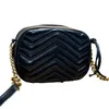 Marmont Bags Luxurys 디자이너 어깨 가방 핸드백 크로스 바디 파이드 인테리어 오픈 포켓 2224i
