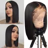 Brazilian Bob Human Wig Lace Front Wigs For Black Women Short Straight Hair Aby Natural 150% Density