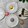 Plates 4 Pcs Retro Porcelain Plate With Box Kitchen Drinkware Home Decor Bone China For Cake Fruit Wedding Birthday Gift