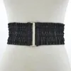 Belts Winter Canvas Wide Belt Women's Fashion Pleated Decorative Elastic Women Casual Waist Seal SCB0266