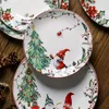 Platos Estilo Navidad Plato de cerámica Vajilla americana Árbol Porcelana Inicio Festivales Cena