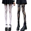 Women Socks Sexy Sheer Pantyhose Criss-Cross Bandage Striped Patterned Tights Stocking L5YB