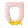 Housses de siège de toilette doux coussin de salle de bain Closestool plus chaud dessin animé Kitty couverture d'hiver coussin prévenir le froid