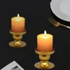 INS Styles Iron Round Candle Holder Creative Three-dimensional Desktop Decorations Ornament Simple Candlestick 10 Pcs