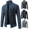 Camisolas masculinos outono e inverno 2023 malhas masculinas Versão coreana de tendência Desgaste de pelúcia Cardigan Sweater Outerwear Sweatshirt
