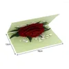 Decorative Flowers GIRLFRIEND GIFT Attractive Greeting Card Fine Workmanship Paper Roes Shape 3D Postcard For Valentines Day