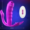 Skönhetsartiklar 3 i 1 sugande dildo vibrator värme tunga slickar anal vagina klitoris stimulator bärbara sexiga leksaker för kvinnor fjärrkontroll