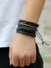 Charm-Armbänder, 4 Stück, für Damen und Herren, geflochtenes Lederarmband, Surfer-Freundschaftsarmband, mehrschichtiges Armband, Großhandel, Unisex