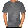 Men's T-skjortor Summer 3D Geometric Modeling Shirt Creative Character Men t-shirt Casual Sports Funny