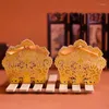 Present Wrap 10st Laser Cut Hollow Lace Flower White/Gold/Red Candy Box Luxury Wedding Party Sweets Favor Favors Boxes