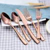 Set di posate Steak Scoop Main Fork Knife Set in acciaio inossidabile Manico inciso Stoviglie Posate Stoviglie colorate occidentali