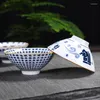 Cups Saucers Ceramic Hat Cup Household Tea Set Blue And White Porcelain Master Teacup Mini Tasting China Eco Friendly
