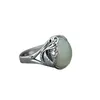 Rings de cluster Silver joias retrô phoenix anel artesanato charme embutido jade fêmea para mulheres Projeto ajustável Temperamento
