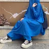 Abbigliamento etnico Eid Abaya per le donne Dubai Abaya Turchia Ramadan Preghiera Indumento Musulmano Set di pantaloni Jilbab Abito lungo Khimar Hijab Islam Niqab