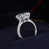 2023 бренд обручальные кольца роскошные украшения 925 стерлинговой серебряной подушки форма 5A кубический циркон CZ Diamond Gemstones Eternity Party Женщины обручальная группа кольцо подарок