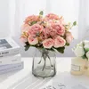 Kwiaty dekoracyjne sztuczne piwonurgengia jedwabne róże DIY Świąteczne rzemiosło dekoracja wieńca 2022 rok domowy przyjęcie weselne fałszywe