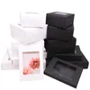 Embrulho de presente 6 PCs/lote preto e branco Kraft Paper Gifts Box Birthday Wedding Party for Convides Props Decorações de casa armazenamento