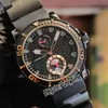 Marine Diver 266-33-3C 922 A21J Orologio automatico da uomo Riserva di carica Quadrante con texture nera Indicatori a bastone blu Cassa in acciaio nero PVD Rubb230N