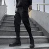 Мужские брюки бегут груз мужчина мужская уличная одежда тактическая хип -хоп японский харадзюку черный случайный стройный подход мужская одежда Техническая одежда Techwear Swag