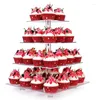 Festive Supplies 3 4 5 Tier Square Acrylic Cake Display Holder Stand 3mm Transparent Cupcake Fruit Tray Dessert For Party Decoration
