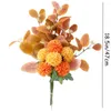 Flores decorativas de decoração de decoração de jardim hidrangea simulação buquê artificial falsa crisântemo flor flor de seda de bola