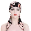 Etnik Giyim Modeli Şifon Baskılı Çiçekler Kadın İç Hijabs Cap Müslüman Başlık Eşarp Türban Şapkası Giymeye Hazır Hijab Altında Bayanlar