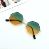 Sunglasses 2022 Women Fashion Irregular Girls Colorful Lens Metal Frame Eyewear Glasses Drive Goggles Anti-UV400 Wholesale