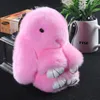 Keychains 14cm Söt pluffnyckelring Rex Fur Key Chains For Women Bag Toys Doll Fluffy Pom Lovely Pompom Keyring