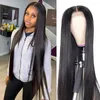 Inch Bone Straight Lace Front Human Hair Wigs For Women Pre Plucked 13X4 Frontal Wig Malaysian Remy 150%