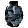 Men's Hoodies Harajuku 2022 Unisex Sweatshirt 3D-Printed Flame Skull Hoodie Men Funny Coat Casual Winter Jacket