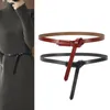 Gürtel Binden Sie einen Knoten Vintage-Ledergürtel für Frauen Modetrend Luxusdesign Mantelzubehör Gürtel Goth Dünne Taille Rindslederbund