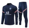 Survêtement de football PSG 2021 2022 20/21/22 maillot de football MBAPPE de style classique survêtement psg demi-pull manches longues SERGIO RAMOS VERRATTI ICARDI enfants adultes