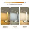 Table Lamps LED Desk Lamp Dimmable Touch Bedside Study Reading Light 3 Color Changing USB Ports Rechargeable Lights