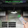 Utomhushänge Solar Garden Lights rörelsessensor LED Solenergi Lamp med fjärrkontroll ljuskrona camping hängande