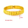 Pulseiras de link Bracelete de ouro Homem 24k África Jóias manuais Jóias sofisticadas jóias femininas pulseras homme cor de coração 20 cm para homens encantos